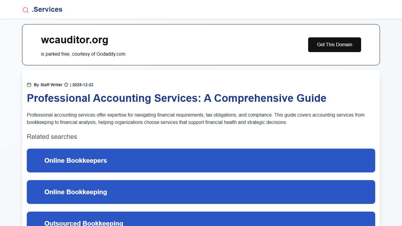 Professional Accounting Services: A Comprehensive Guide .Services